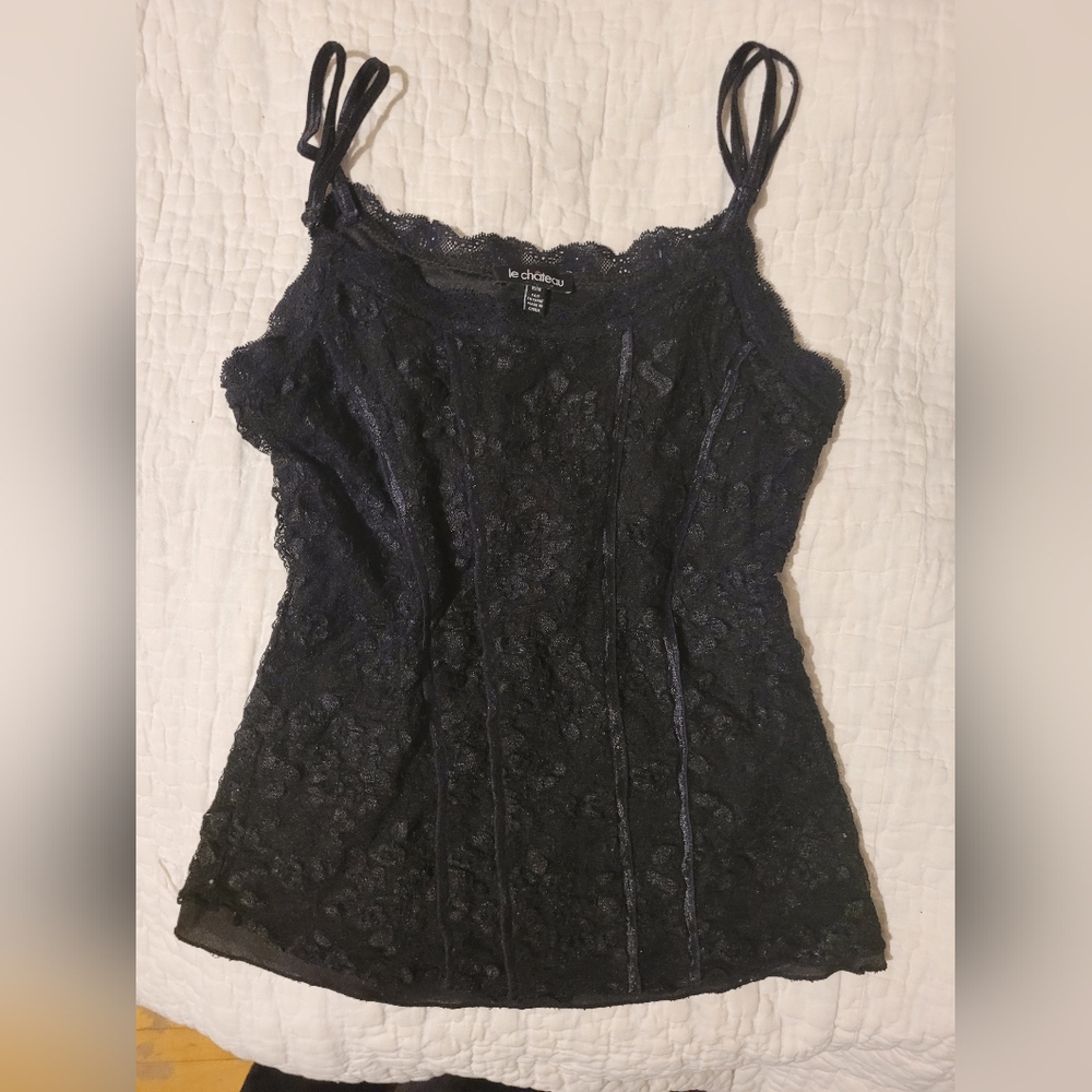 Cute corsette-like lace tank top